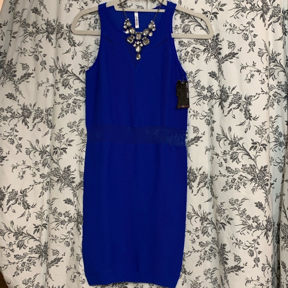 NWT Royal Blue dress with mesh details